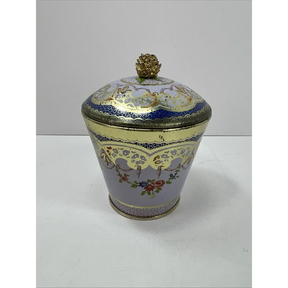 Elite Gift Boxes Wallace Collection Sevres Tin Lavender Gold Rose Finial Good